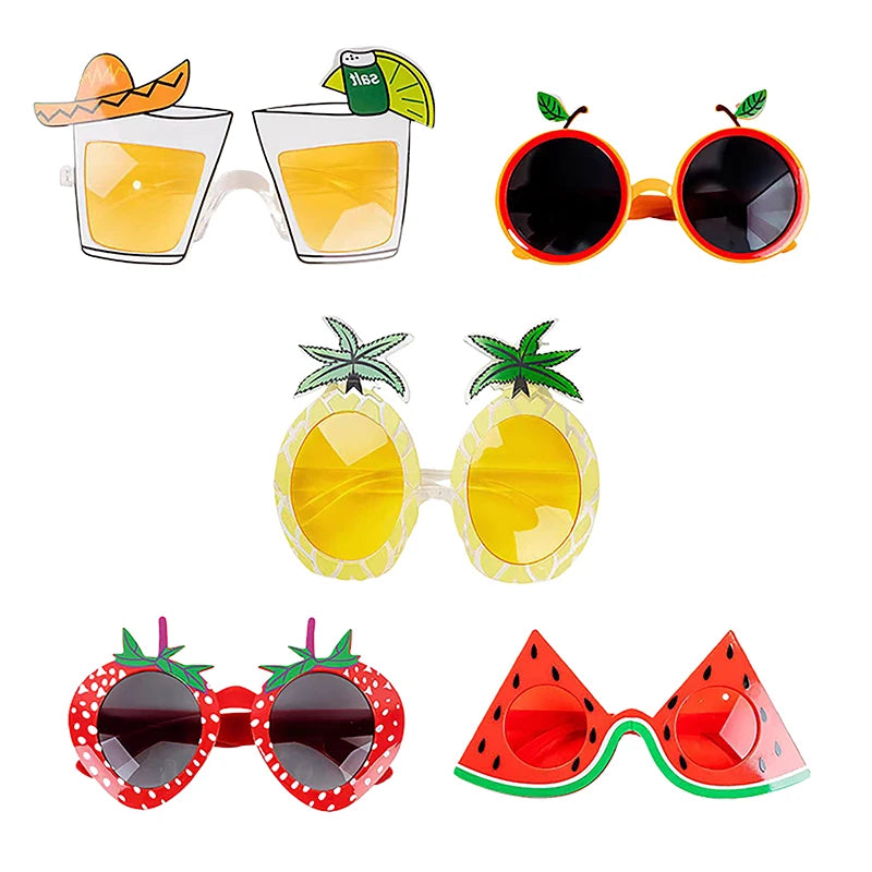 1Pc Summer Party Pineapple Strawberry Glasses Fruit Shape Glasses Tropical Pineapple Sunglasses Birthday Party Supplies Toys. Qme