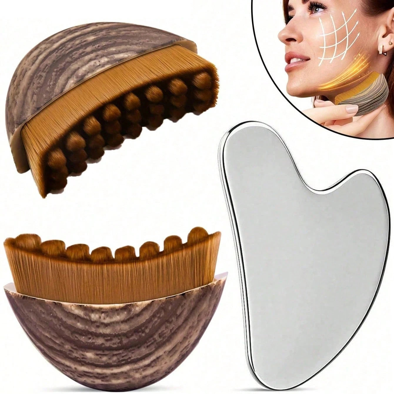 Lymph Contour Facial Brush Lymphatic Drainage Massager Ergonomically Qme