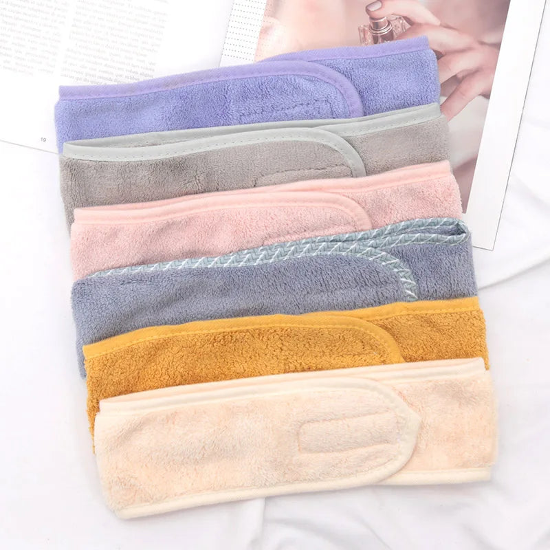 Women Adjustable SPA Facial Headband Soft Toweling Hair Accessories Qme