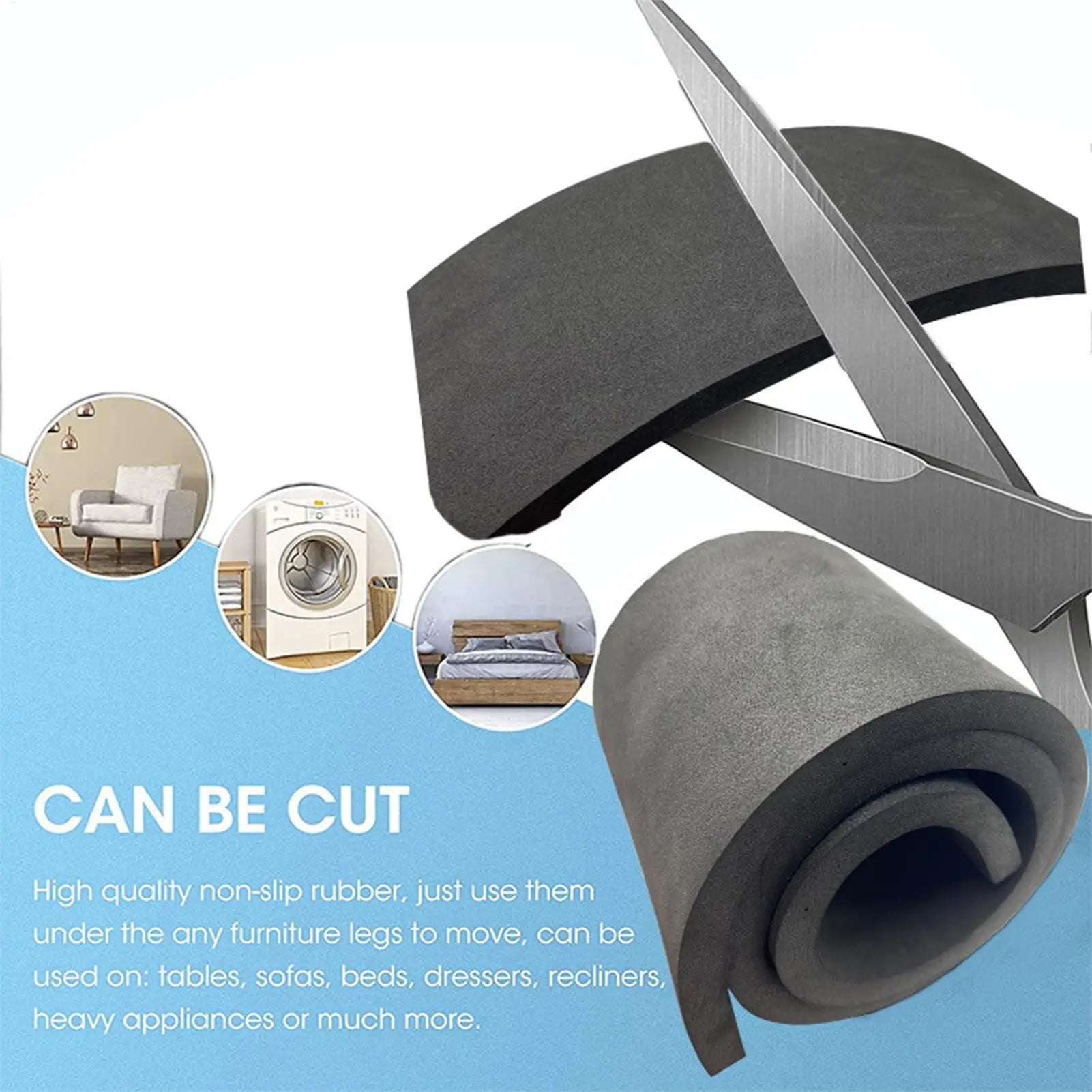 Non-Slip Furniture Rail Pads 2 Pieces Sofa Couch Non Skid Furniture Pads Cuttable Chair Sliding Prevention For Bedroom Living Qme