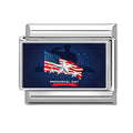Original Design American Memorial Day Series Fresh Flower Italian Charm Links Fit 9MM Stainless Steel Bracelets DIY Making Gifts Qme Style 9
