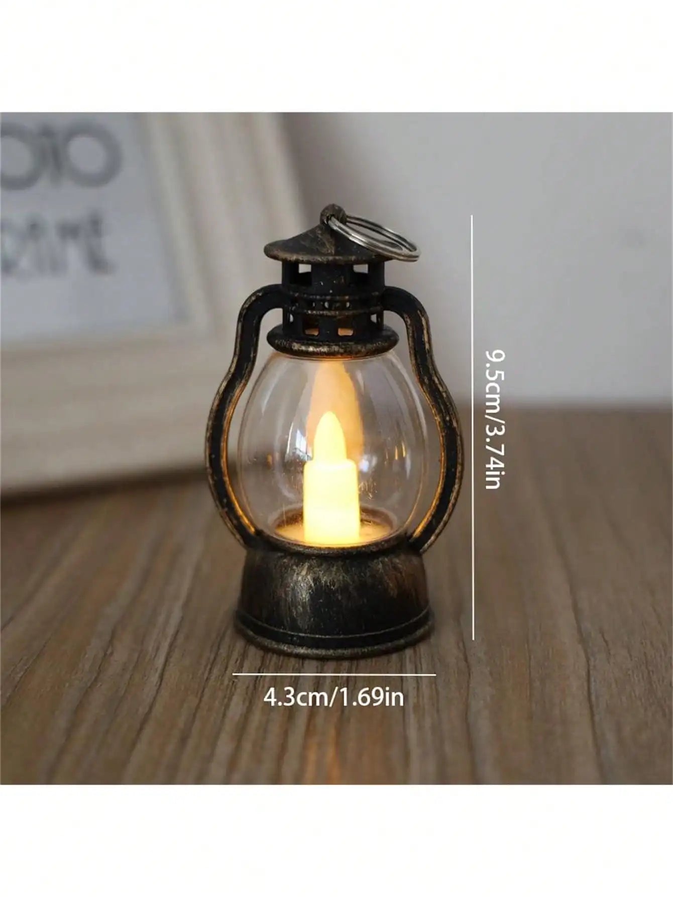 Horse Lights Oil Lamps Candle Night Christmas Atmosphere Flashing LED Qme black