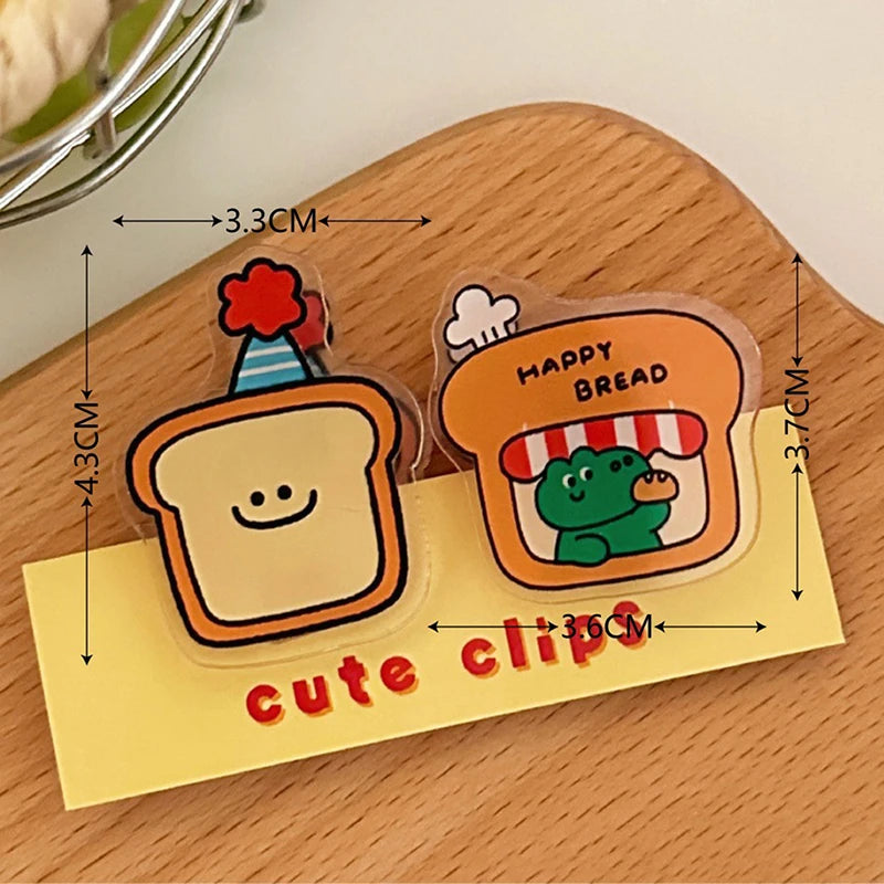 1pair Cute INS Animated Fruit Cartoon Sealing Clip Note Pp Decoration Qme A6