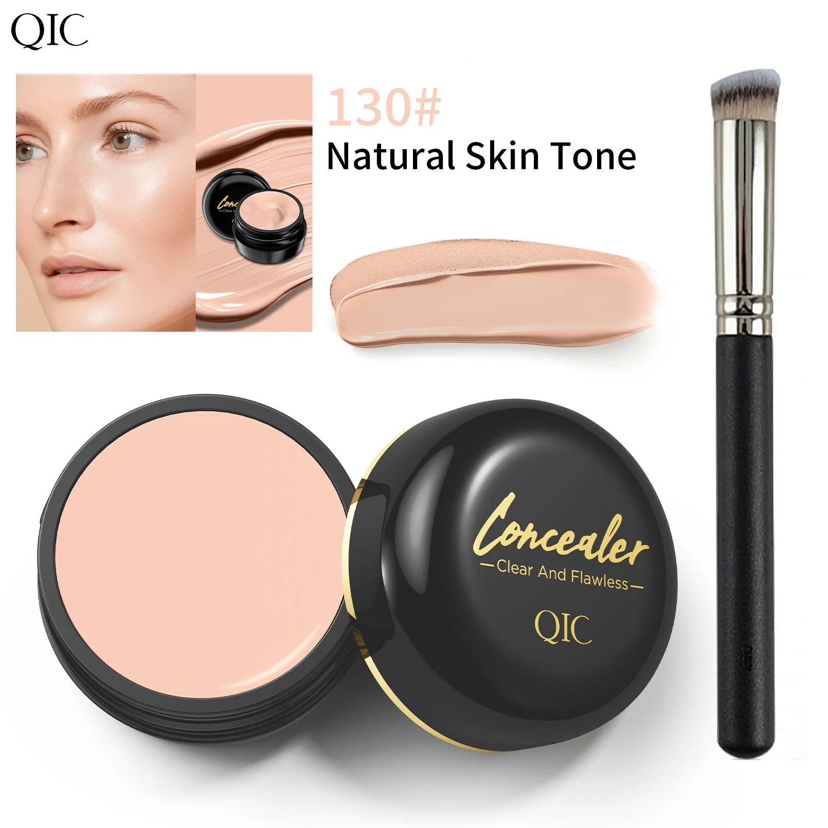 Hydrating Eye Brightening Concealer&Contour Cream-Full Coverage,Long Lasting,Correcting Eye Concealer for a Perfect Look Makeup Qme Q527A-130