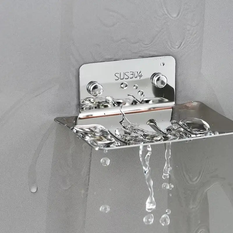 Soap Dish Tray Soap Holder Wall-mounted Non-porous Drain Soap Dish For Holding Soaps Household Bathroom Portable Soaps Dishes Qme