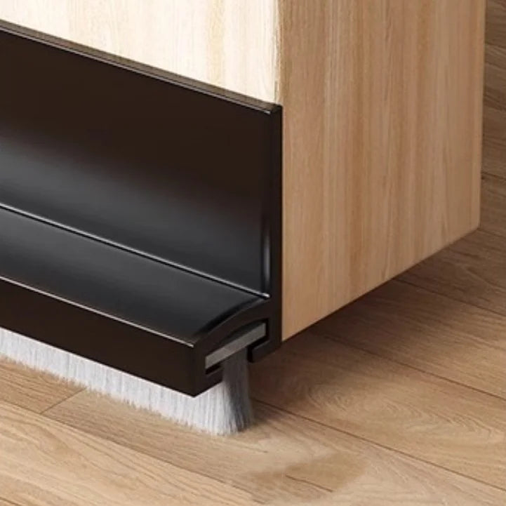3/2/1M Door Sealing Strip Self-adhesive Door Bottom Gap Filling Insect Proof Brush Strip Windproof Soundproof Door Stopper Strip Qme Black 2M-2PCS