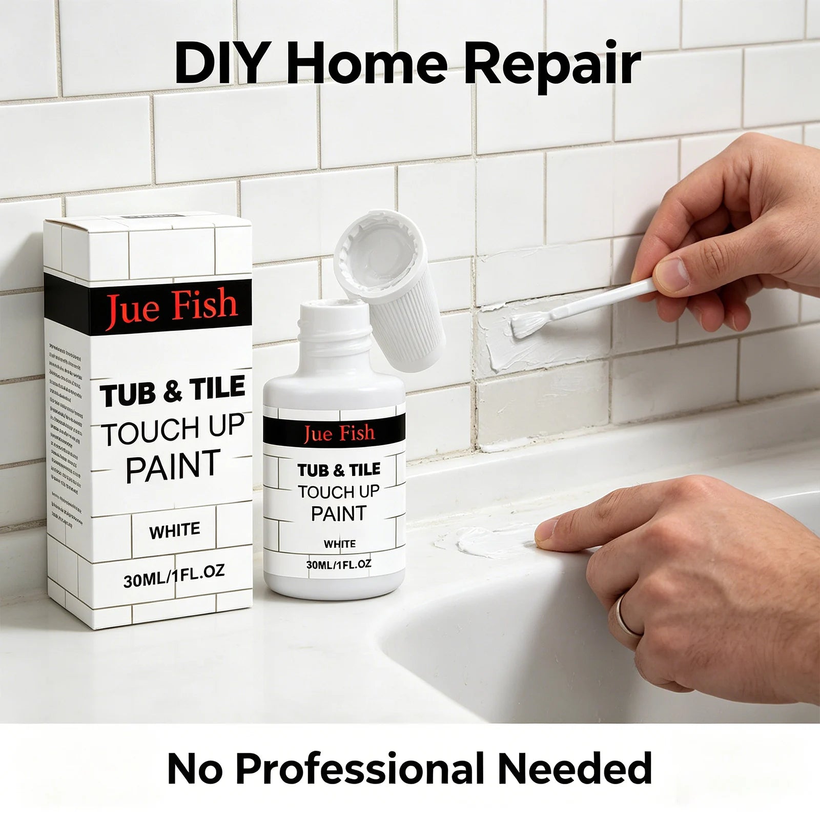 Bathtub Ceramic Repair Paint Covering Scratches & Stains Restore Bright White Luster Renovation Quick Drying Tile Touch up Paint Qme
