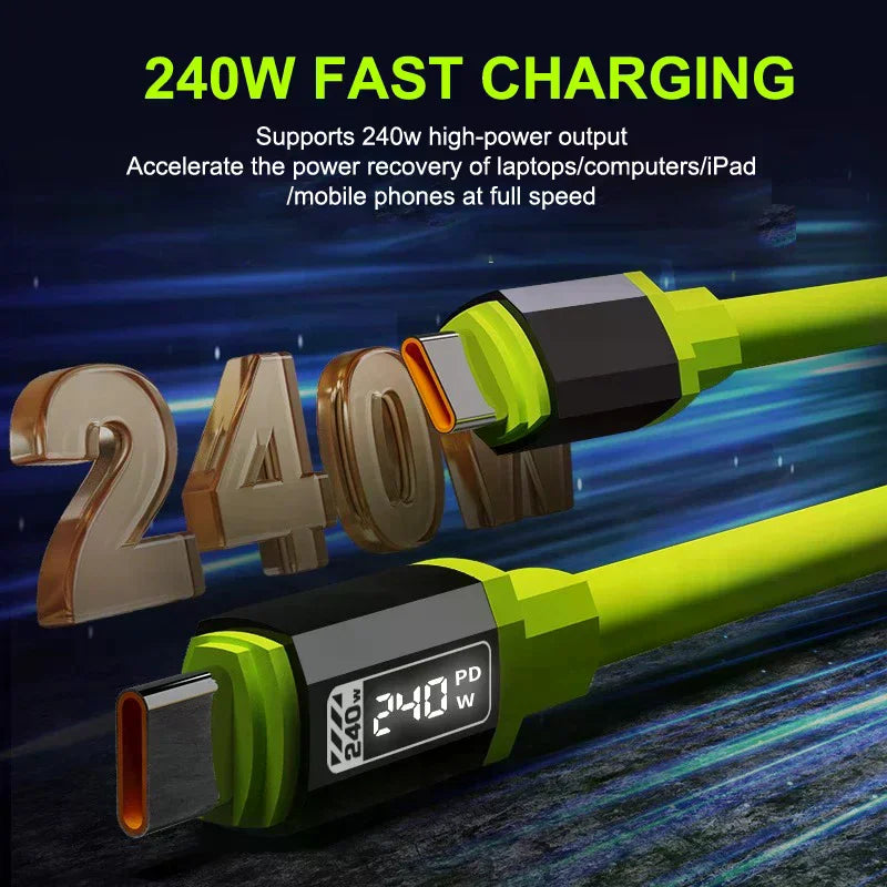 240W USB C Cable Power Display Fast Charging Charger 15 16 17 Huawei Qme