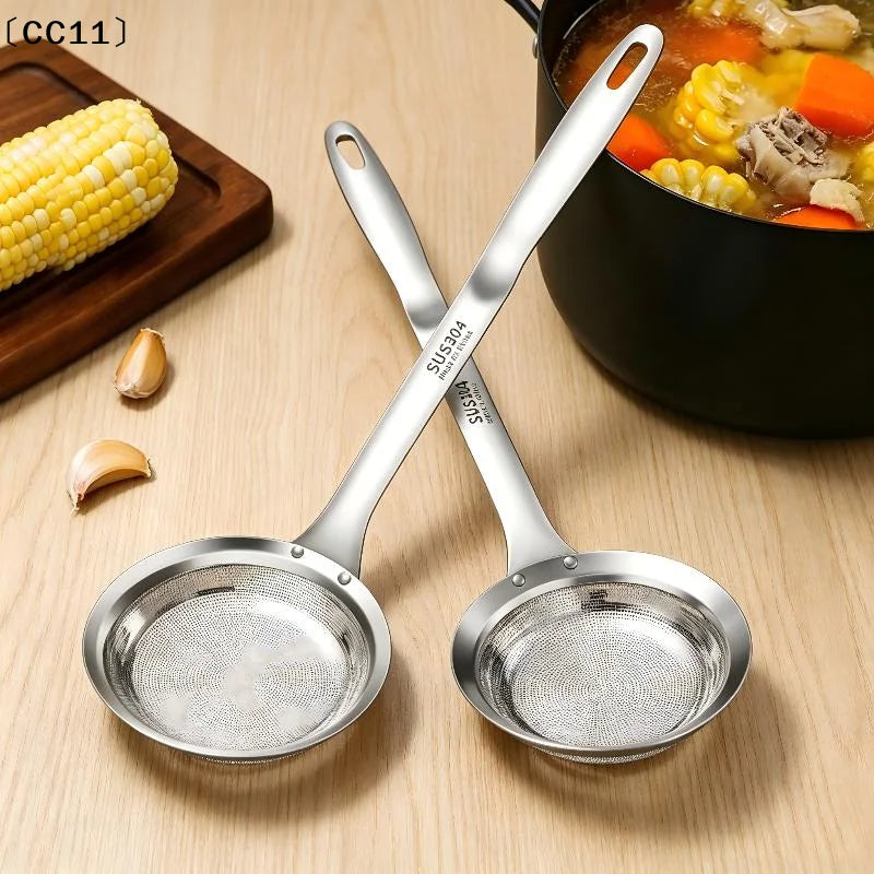 Stainless Steel Fat Skimmer Spoon Fine Mesh Grease Foam Removing Oil Qme