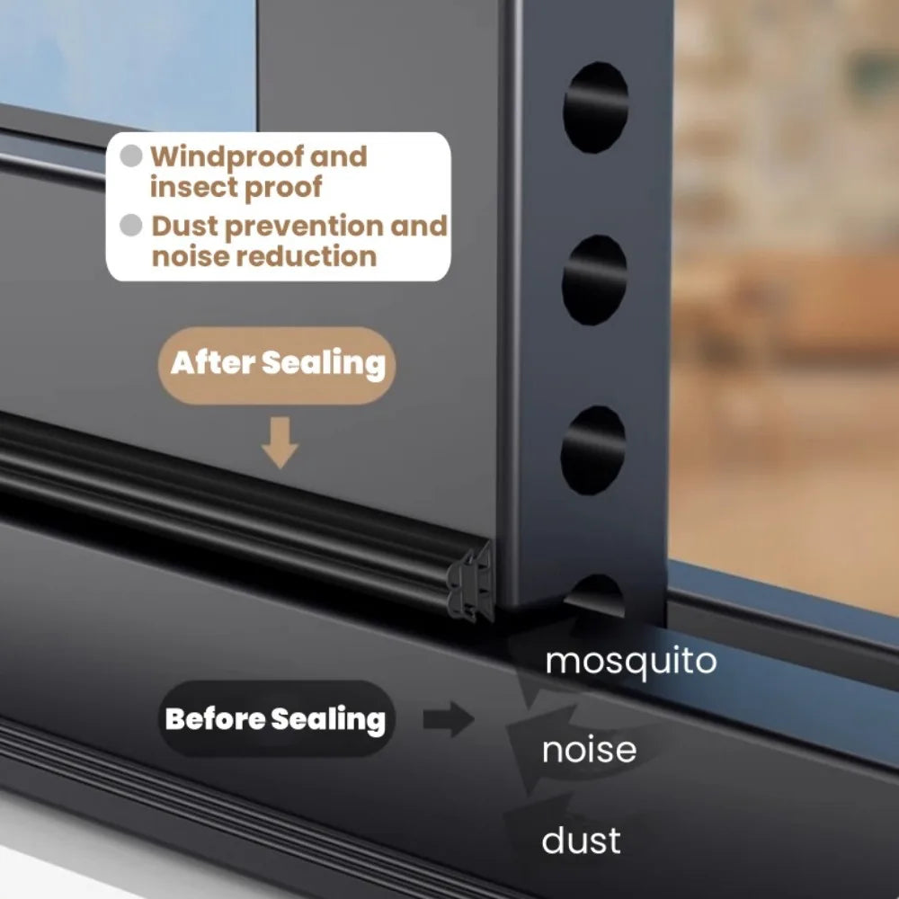 10/6/5M Security Door Sealing Strip Acoustic Foam Wind Proof Sliding Window Sealing Strip Door Frame Gap Acoustic Filler Strip Qme