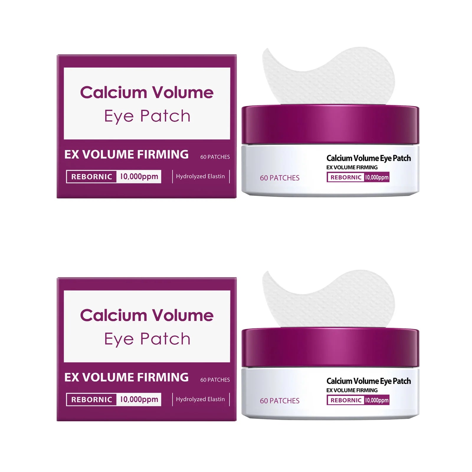 Calcium Volume Eye Patch Hydrating Smoothing Eye Treatment Anti-Puffiness Lifting Firming Eye Area Soft Smooth Eye Patch Qme 2 x 60patches