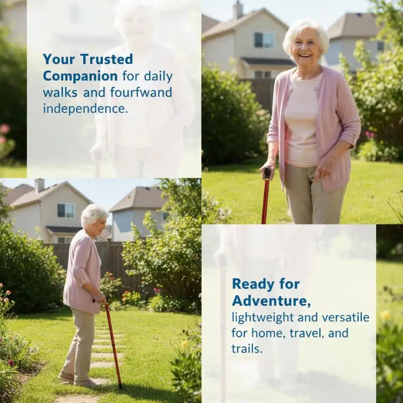 Adjustable Walking Stick 2 Section Stable Anti-skid Crutch Old Man Qme