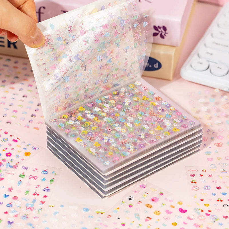 32 sheets Cute Cartoon Handbook Sticker Book Student DIY Diary Decorative Scrapbooking Journals Back School Stationery Supplies Qme