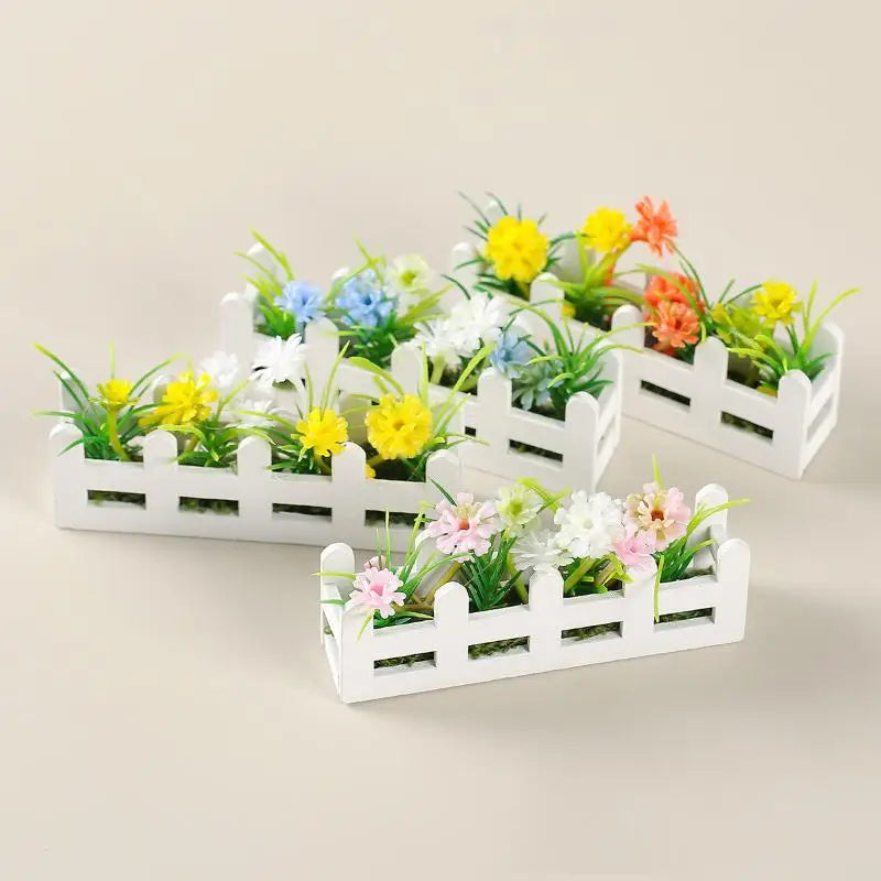Pretend Play Toy 1 12 Scale Dollhouse Simulated Flower Fence Decor Qme