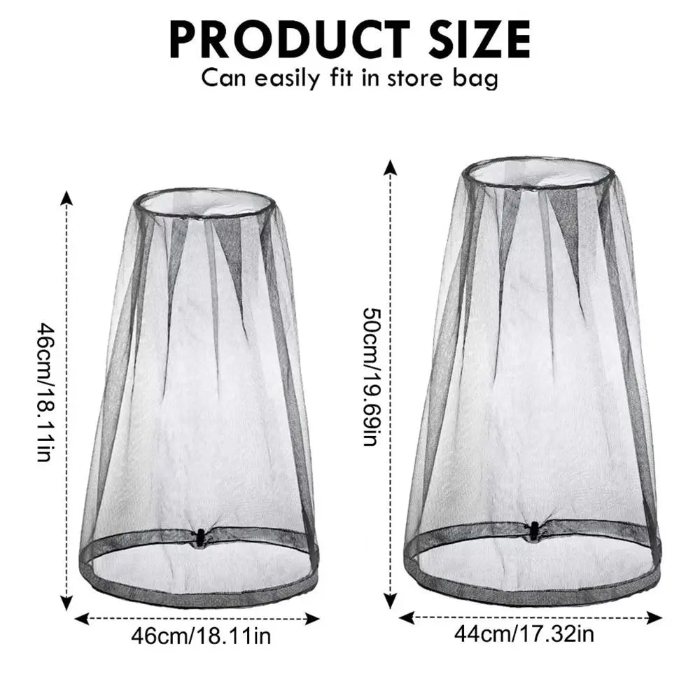 Lightweight Breathable Mesh Mosquito Head Net Anti-Mosquito Insect-Proof Hat Cover for Outdoor Camping Fishing Qme