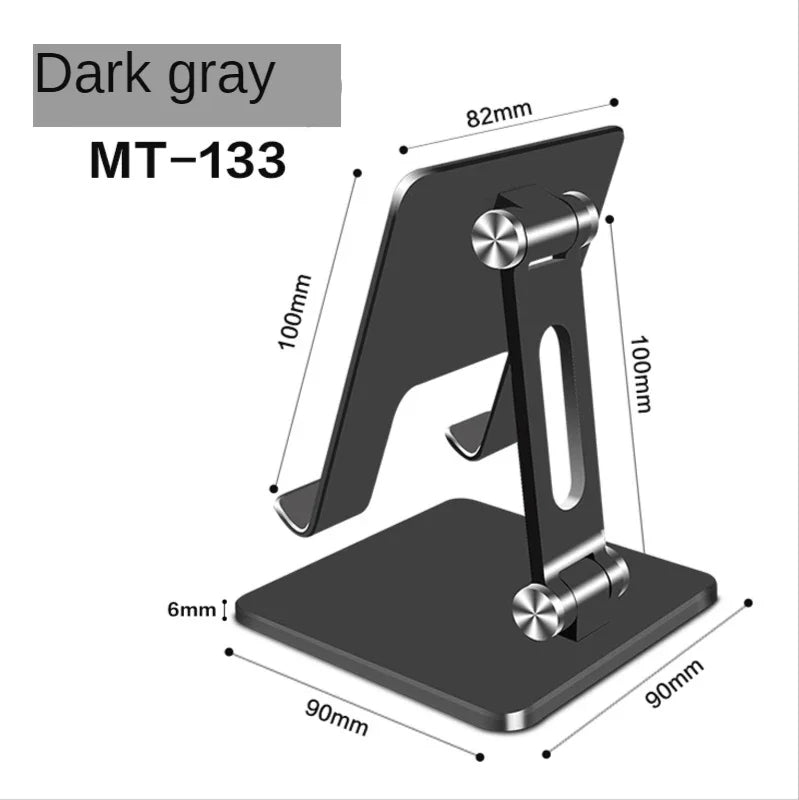 Metal Desk Mobile Phone Holder Stand for IPhone IPad Xiaomi Adjustable Desktop Tablet Holder Universal Table Cell Phone Stand Qme China Mainland Mt133 grey