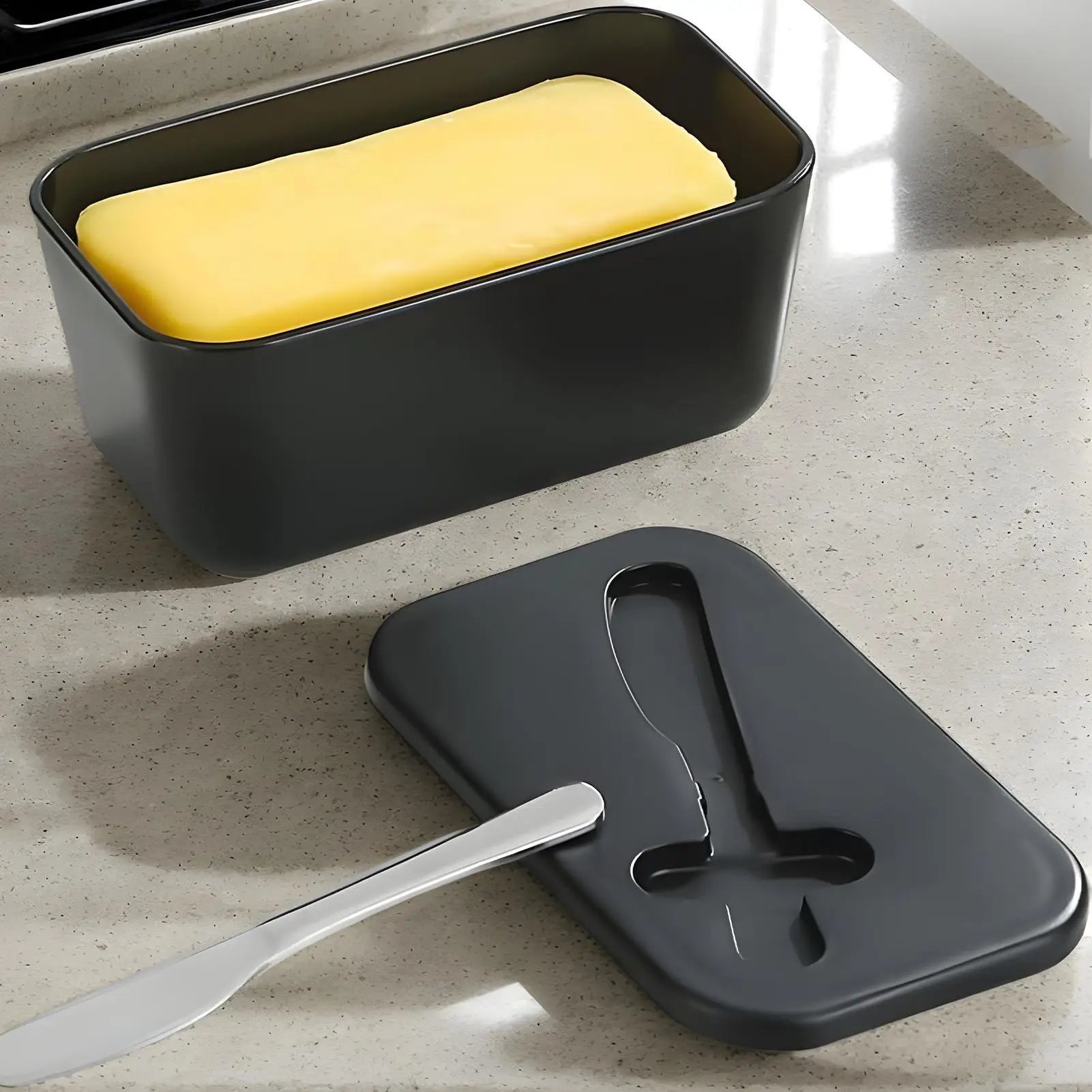 Butter Tray Holder Dishes Lid Cutter Storage Box Dishwasher Safe Qme
