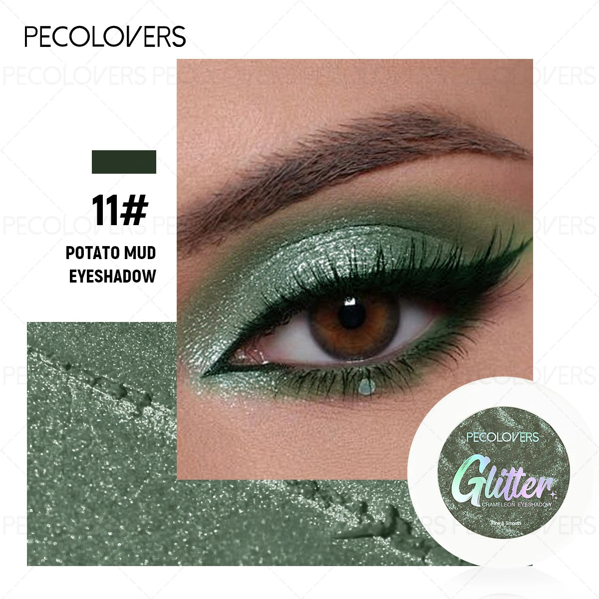 Cool Tone Chameleon Shimmer Eyeshadow Palette Pearly Lustre No Qme 11