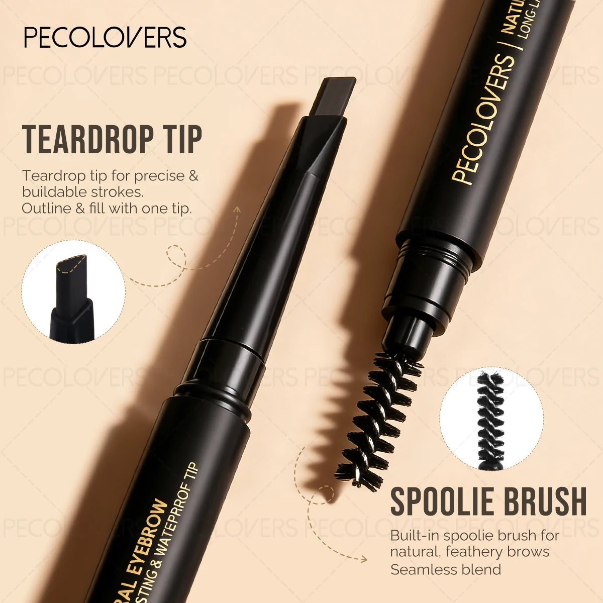 Double-ended Eyebrow Pencil Fills Gaps Eyebrows Defines Waterproof Qme