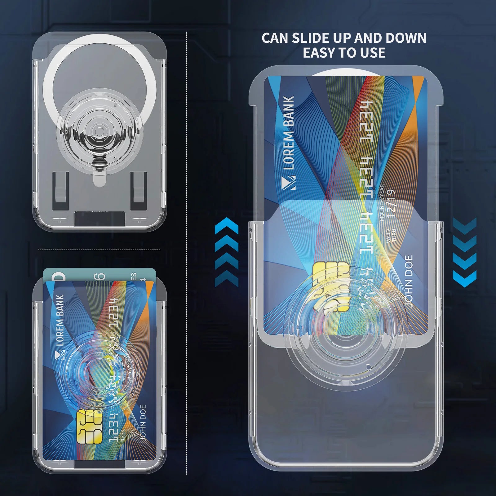 Magsafe Transparent Magnetic Card Bag Airbag Holder Suitable Iphone Qme
