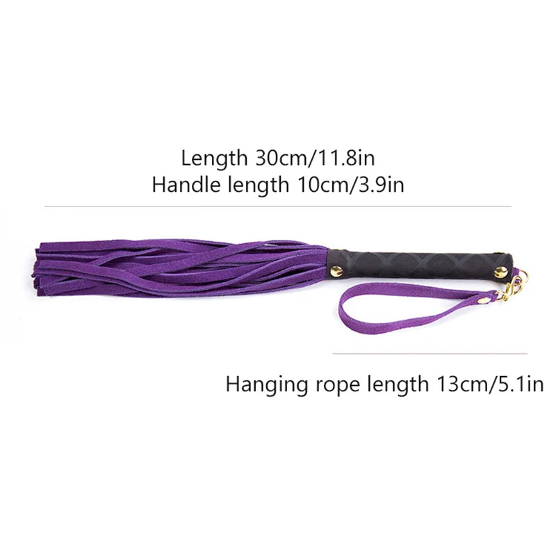 Pu Leather Pimp Whip Racing Riding Crop Party Flogger Hand Cuffs Qme