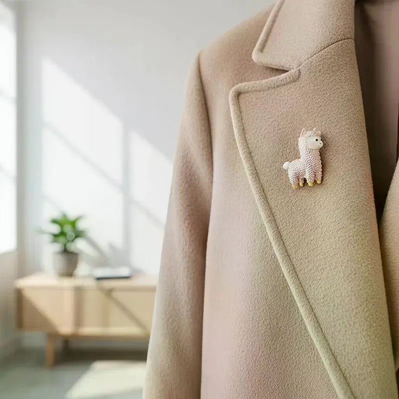 Cartoon Alpaca Shaped Brooches Women Men Zodiac Sheep Animal Weddings Party Brooch Pins Gifts Qme