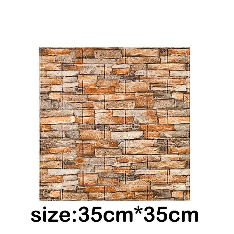 12Pcs 35*30cm High Quality 3D Foam Wall Panel Brick Retro Wallpaper Ceiling Self Adhesive Wallpanel Background Home Decoration Qme retro yellow 12Pcs 35cmx30cm