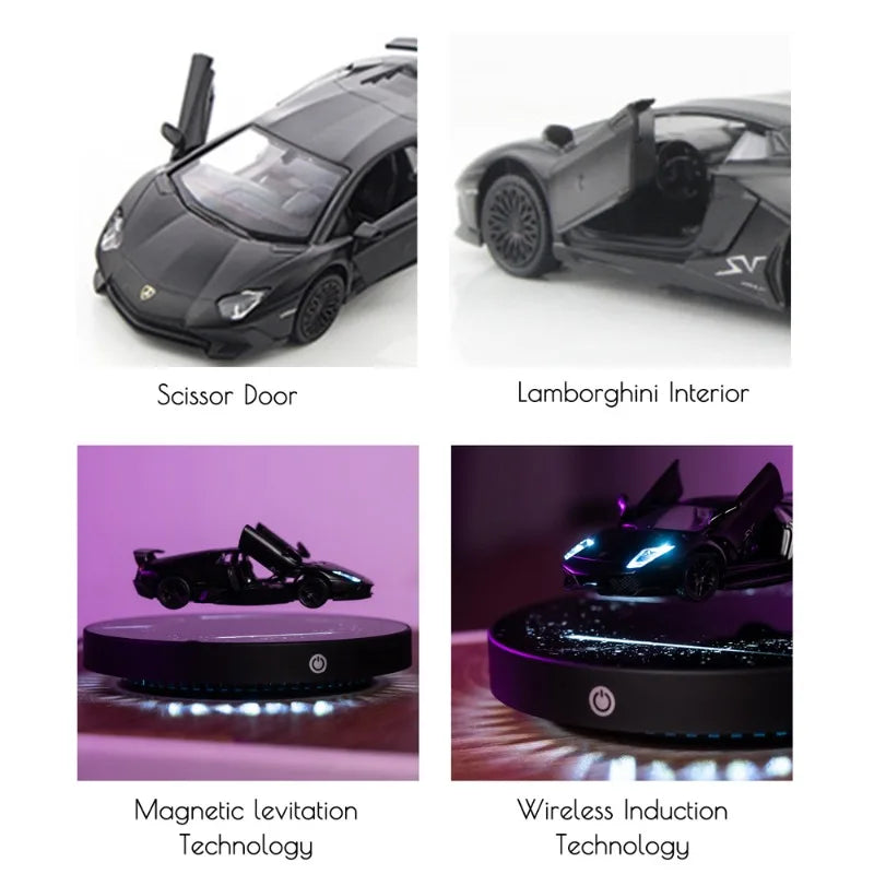 Magnetic Floating Diecast Car 1 36 Scale LED Lights Premium Qme