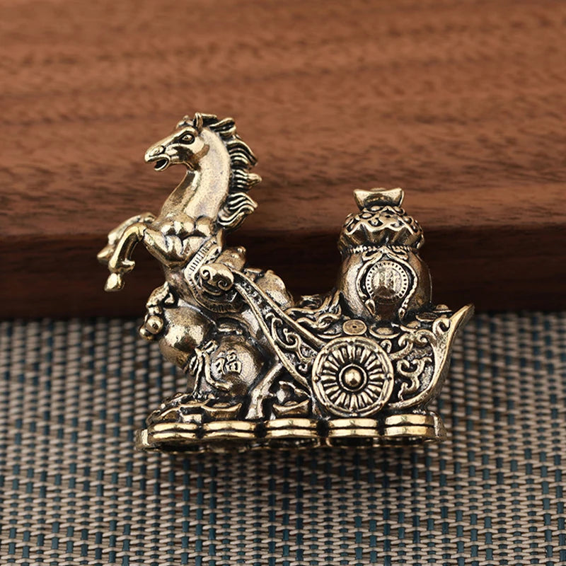 Horse Statue One Bronze Desktop Ornament Living Room Coffee Table Qme