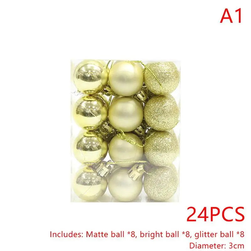 Round Christmas Ball Ornaments Hanging Xmas Tree Decor Balls Home Qme A1