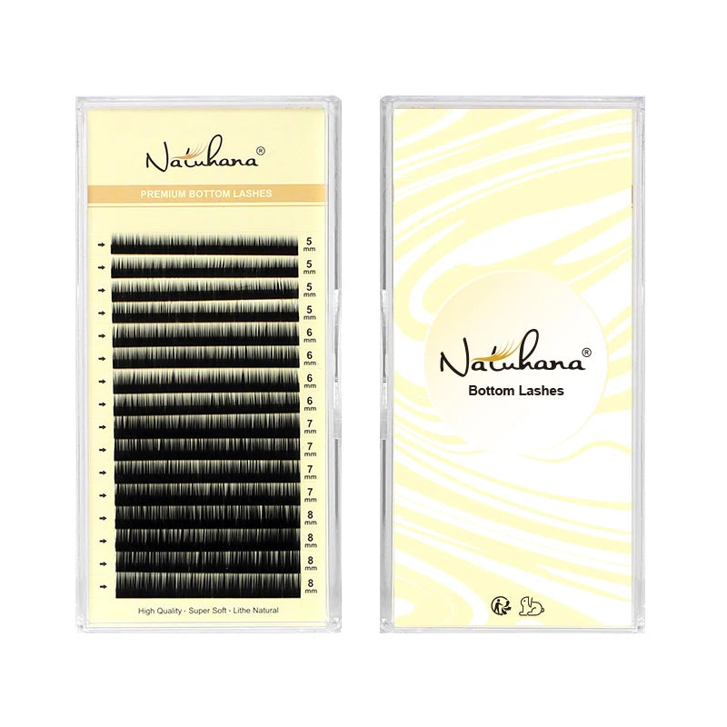 NATUHANA J BC Curl Bottom Lash Extensions 5- Short Individual Lower Qme Black J 0.10mm|5 - 8mm Mix