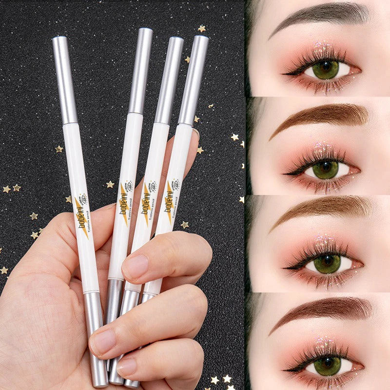 6-color Waterproof Dual-ended Eyebrow Pencil Brush Matte Look Brow Qme