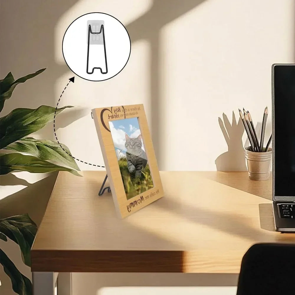 3pcs Stainless Steel Frame Bracket, Desktop Art Stand, With Self-adhesive, Suitable For Frame Art Stands Qme