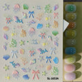 3D Ocean Themed Nail Art Stickers Embossed Starfish Pattern Self Qme A6