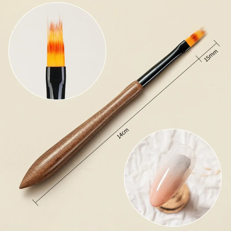 Round Wood Handle Nail Art Liner Brush DIY Painting Pen Sandalwood Brushes Set Drawing Fine Lines Stripe Pen UV Gel Nail Salon Qme 08