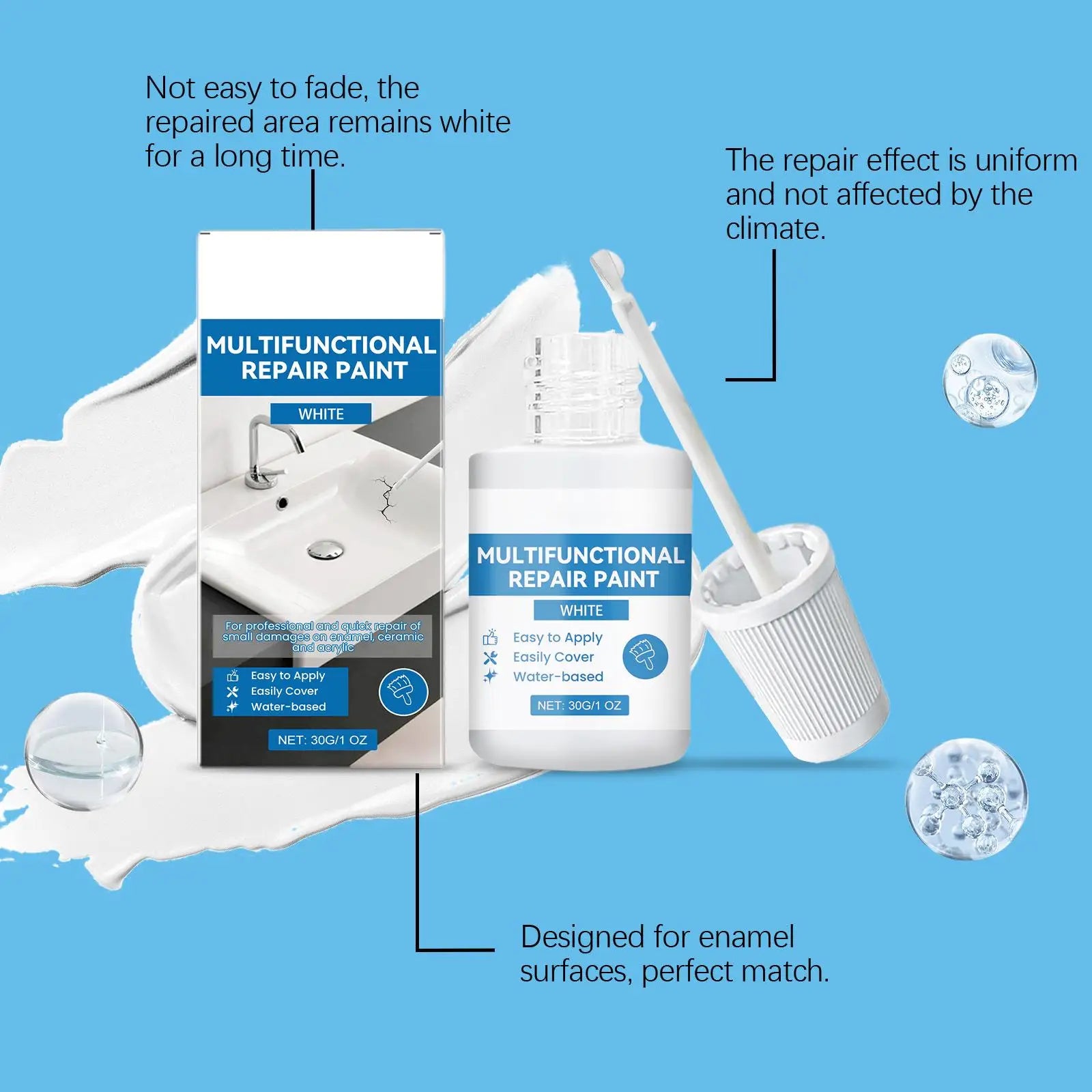 Tub and Tile Paint Waterproof Quick Dry Scratch Filler Coating Tub and Tile Refinishing Kit for Bathtub Bathroom Shower Sink Qme