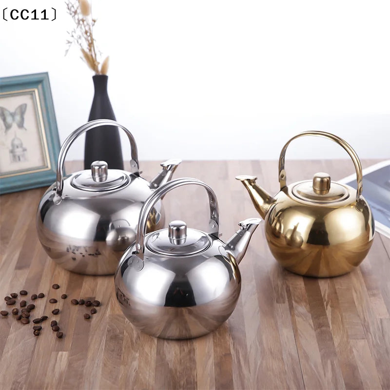 Stainless Steel Water Kettles Teapot Infuser Filter Coffee Kettle Qme