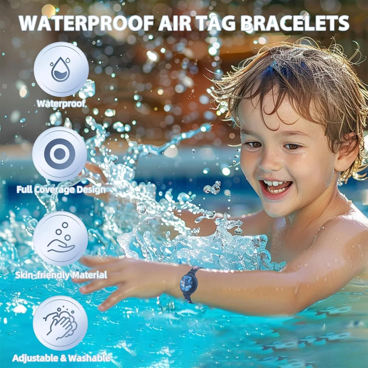New Waterproof For Apple Airtag Holder Wristband Kids Silicone Case Bracelet Children For AirTags Case Watch Band Qme