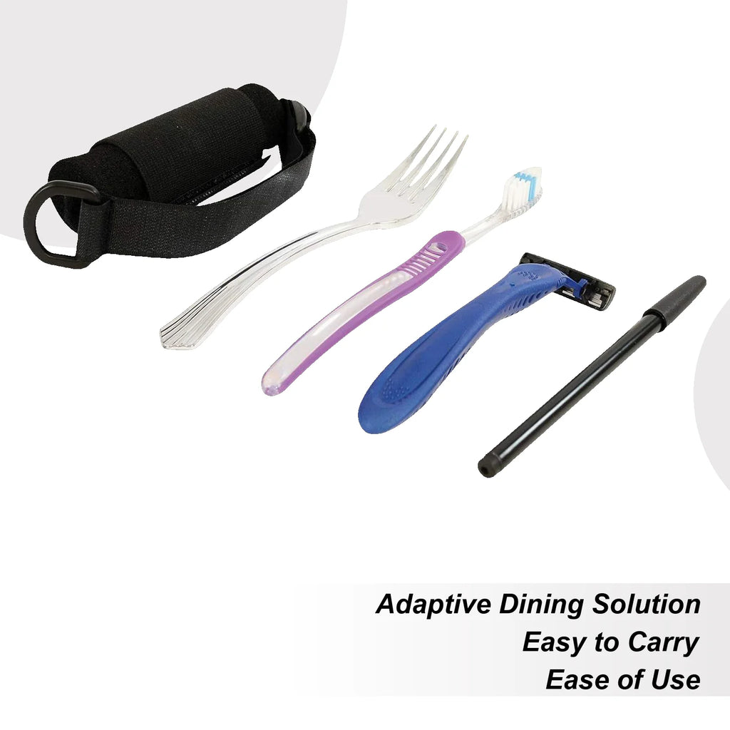 Universal Cuff Adaptive Utensil Holder Eating Strap Grip Aid Qme
