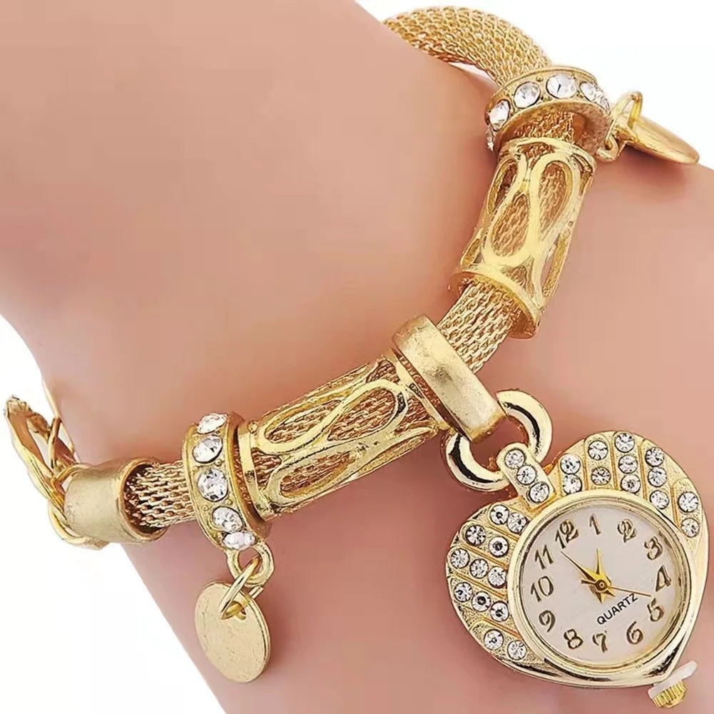 Watch For Women Watches 2023 Best Selling Products Luxury Watch Bracelet Set Diamond Steel Band Quartz Wristwatch Qme Gold