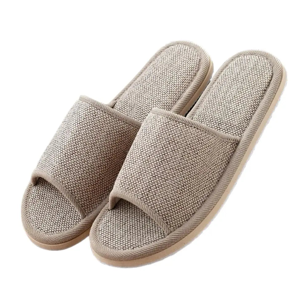Women Indoor Slippers Non-Slip Flat Shoes Men Summer Flip Flops Home Slippers Female Comfortable New Unisex Slippers Qme 37-38 Light Khaki