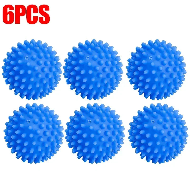 Laundry Balls Anti-Winding Magic Laundry Balls Drying Cleaning Ball Reusable Household Washing Machine Clothes Softener 6/1Pcs Qme Blue 6pcs