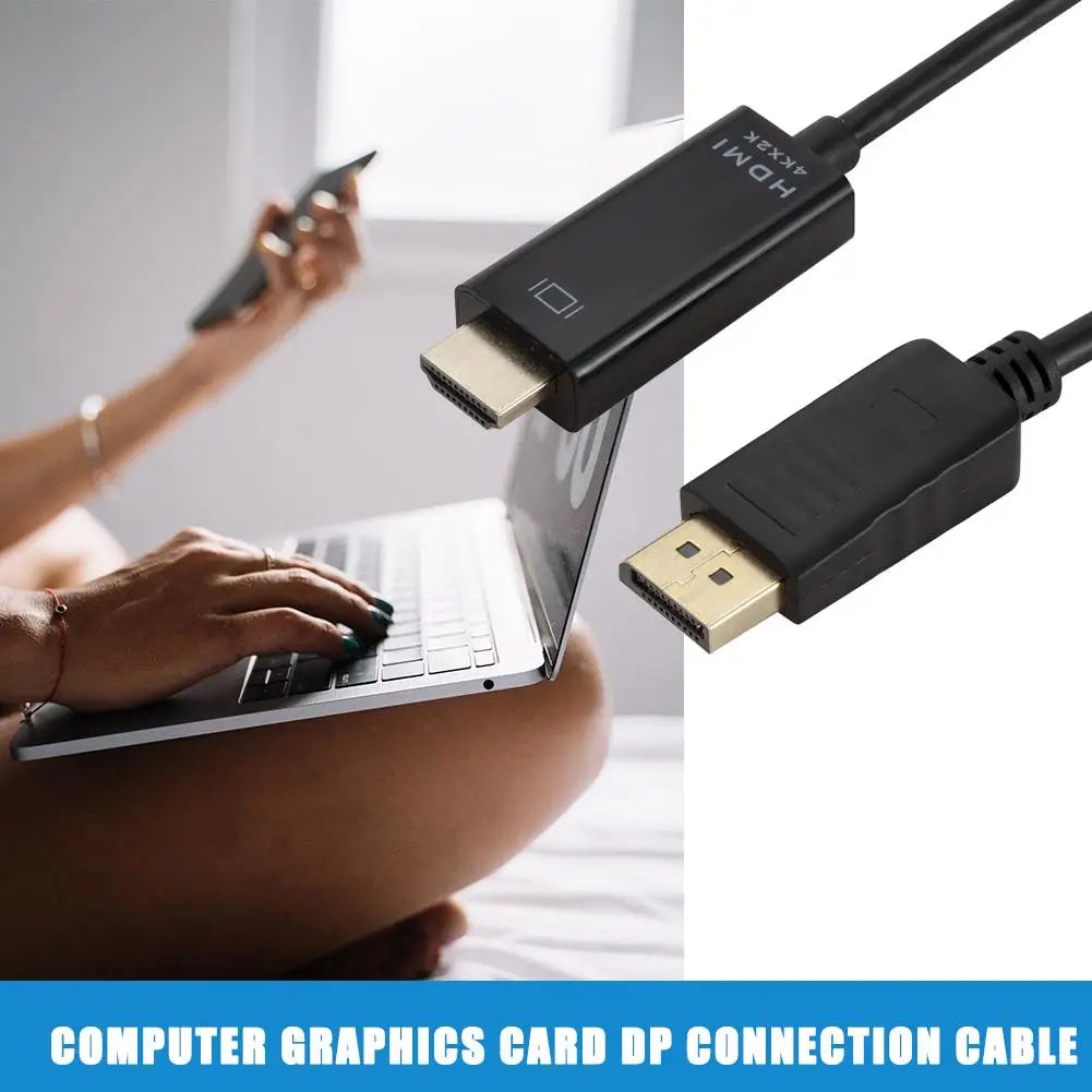 4K 2K DisplayPort to HDMI-compatible Video Audio Converter Adapter Display Port Cable DP For Laptop Projector PC TV Monitor Qme