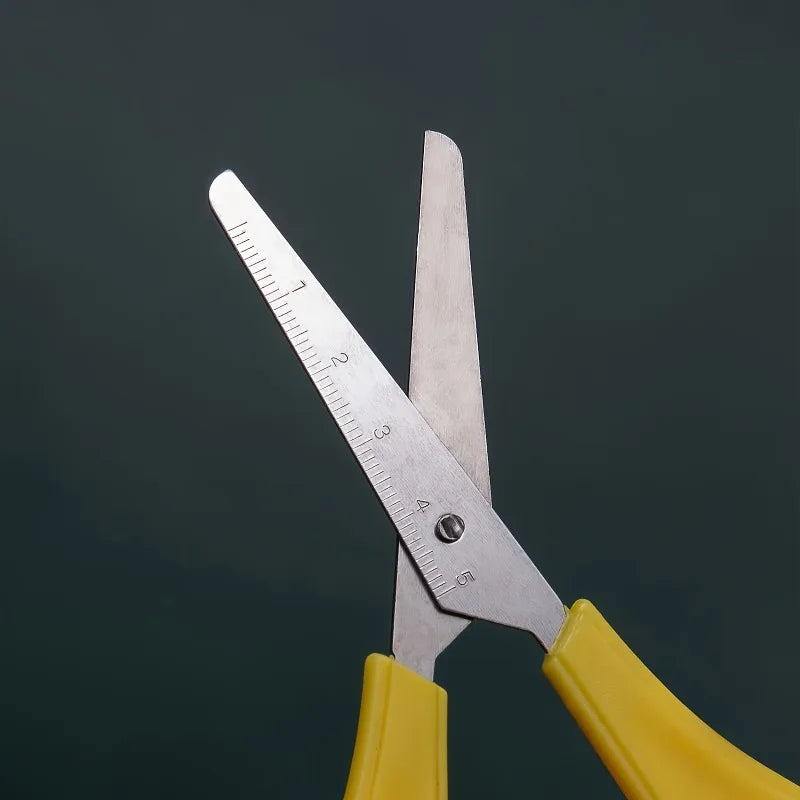 10Pcs Random Color Kids Safety Scissors Stainless Steel Blunt Tip Student Craft Scissors Portable School Office Paper Cutting Qme