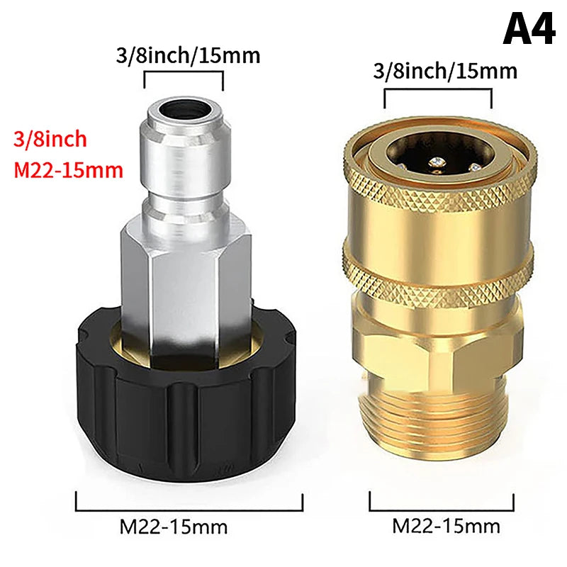 Pressure Washer Quick Connect Fittings M22 14 1 4 3 Hose Gun Adapter Qme A4