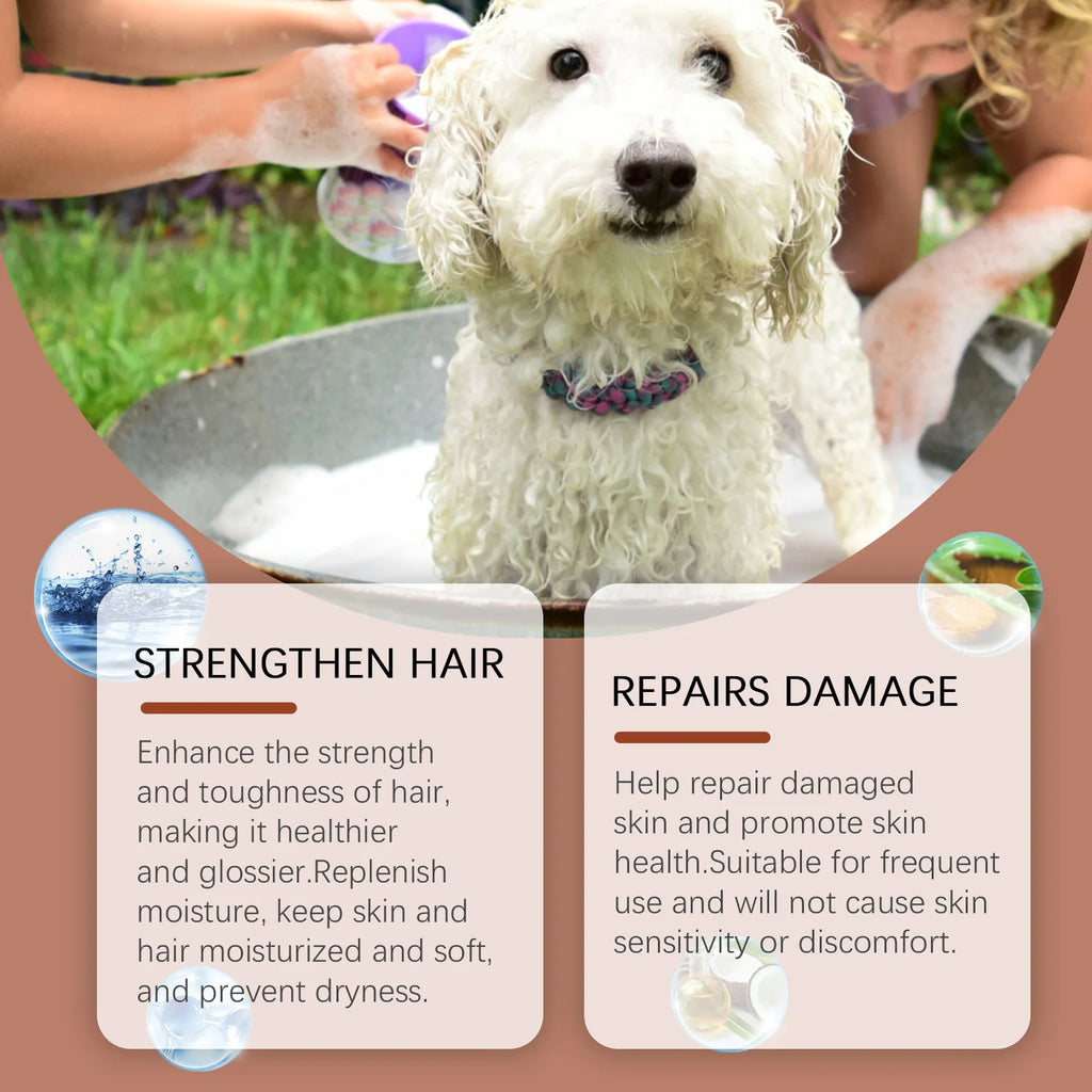 Dog Shampoo Conditioner Moisturizing for Sensitive Skin PH Balanced Anti Itching Flea Killer Dirt Mite Removal Pet Cleaning Foam Qme