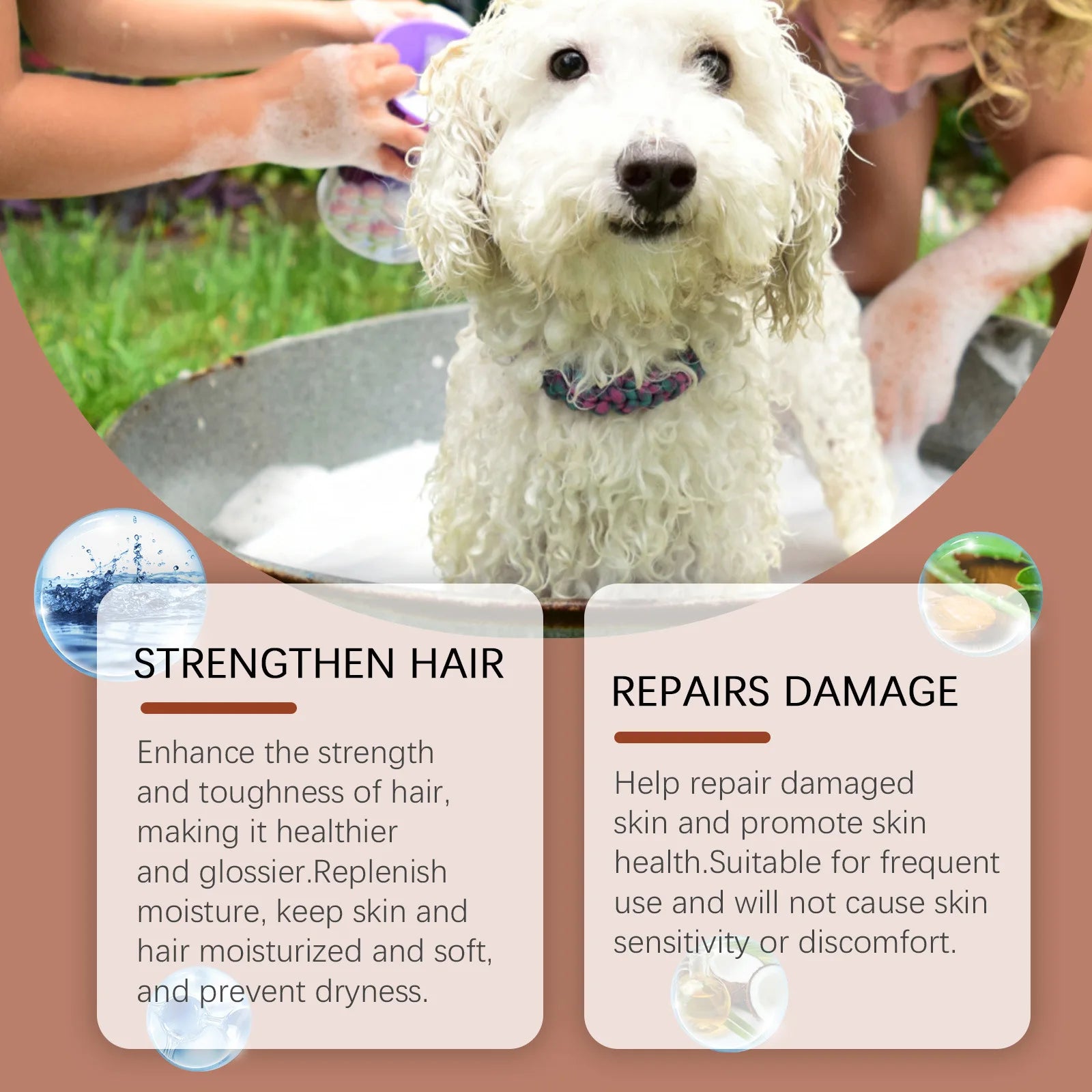 Dog Shampoo Conditioner Moisturizing for Sensitive Skin PH Balanced Anti Itching Flea Killer Dirt Mite Removal Pet Cleaning Foam Qme