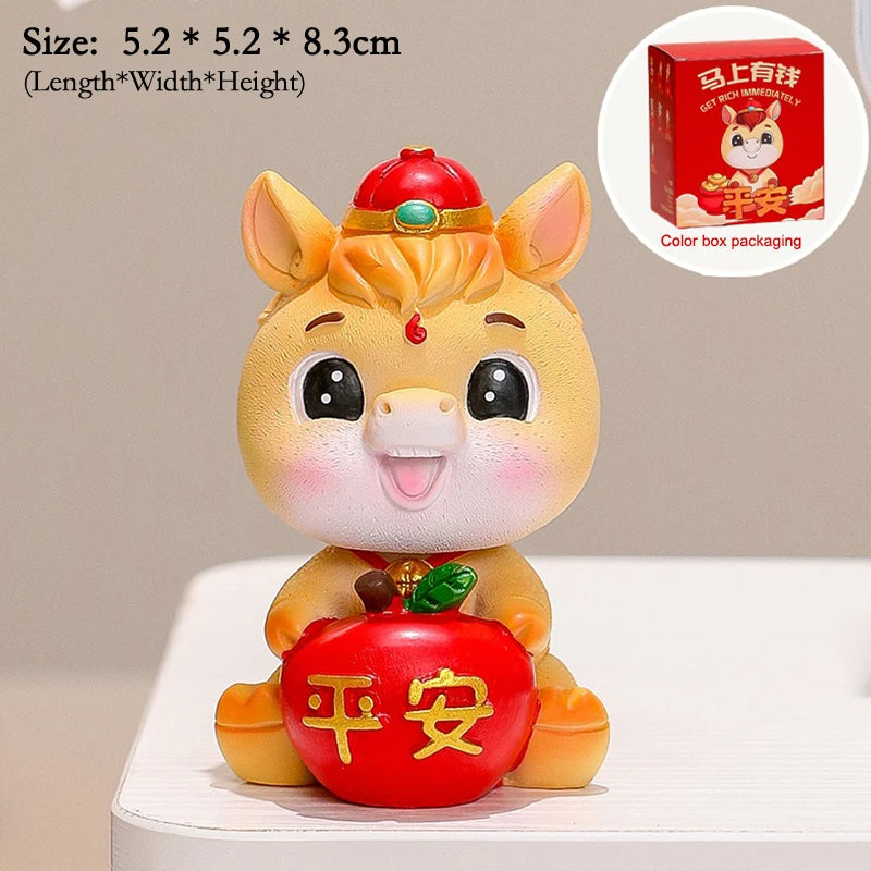 2026 Cute Year Horse Ornament Lucky Toy DIY Desktop Decoration Car