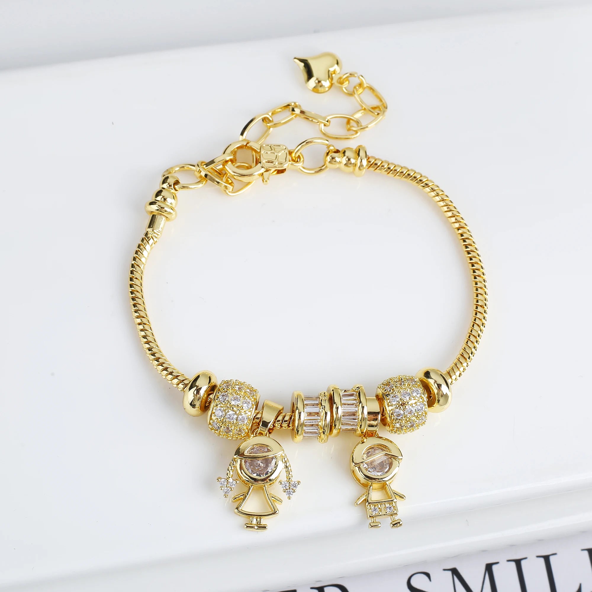 Adjustable Zirconia Geometric Character Heart Shape Snake Chain Bracelet Fashion For Woman Girl Holiday Birthday Jewelry Gift Qme 4
