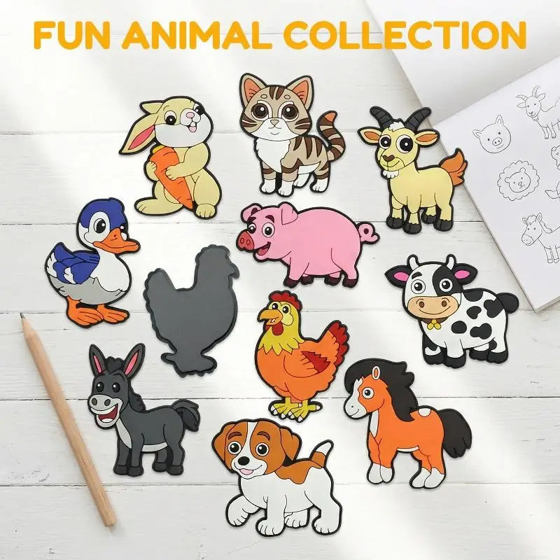 2D Flat Cute PVC Fridge Magnets Cartoon Farm Animal Dishwasher Kitten Qme